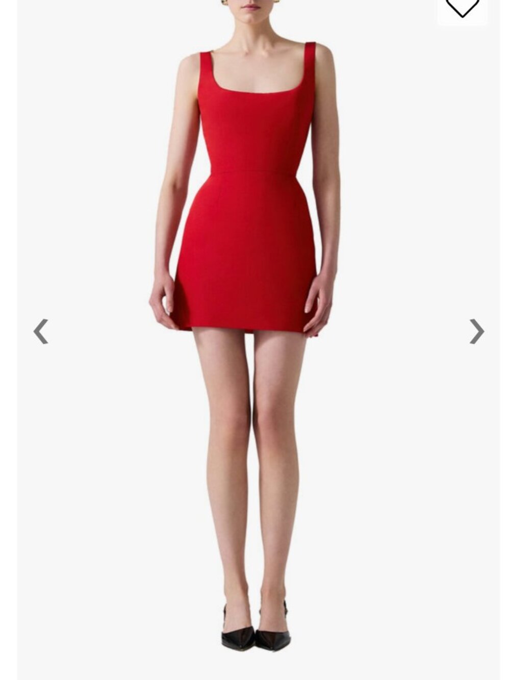 CAROLINA HERRERA Red Thin Strap Scoop Neck Mini Dress